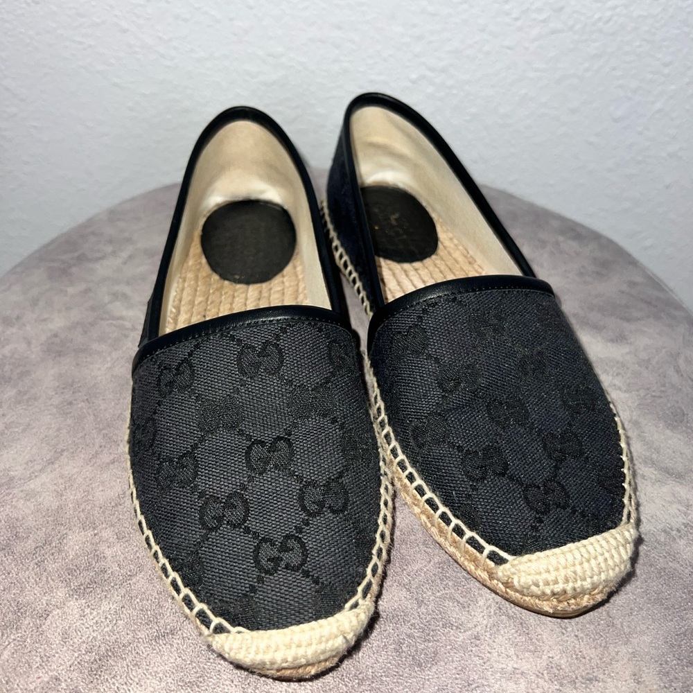 Gucci Black Espadrille Flats